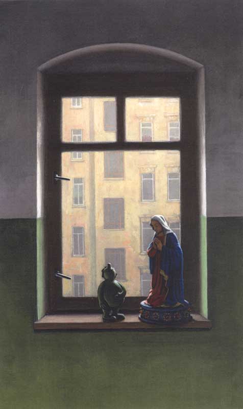 Coverillustration zu Susanne Fischer: »Gefälschte Eltern«, (Haffmans 1998)